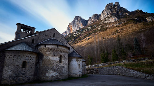 Exterior of historic building against sky