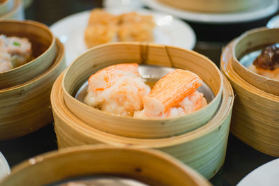 Close-up of food in boxes