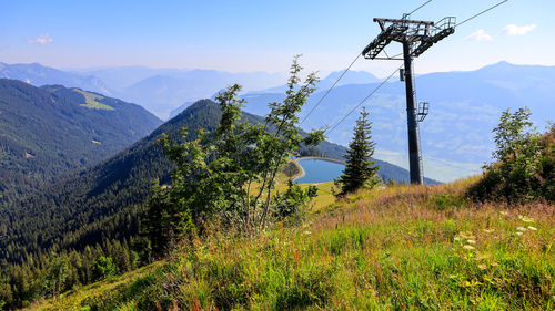 A view from spieljoch near the upper cable car station arzhochbahn towards brandenberger alps.