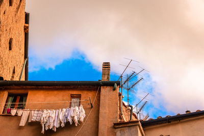 Low angle view of house against sky