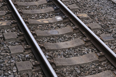 High angle view of railroad track