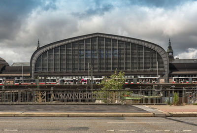 View from the altmann bridge on the building of hamburg central station, germany