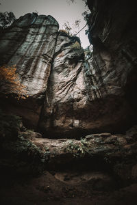 Low angle view of rock formation in cave