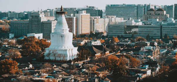 Aerial view of buildings in city