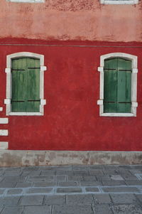 Closed windows of old building