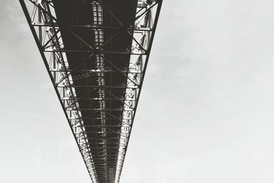 Low angle view of great seto bridge against sky