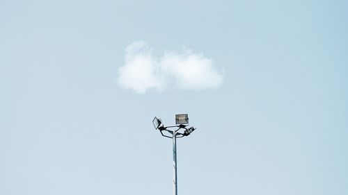 Low angle view of basketball hoop against sky