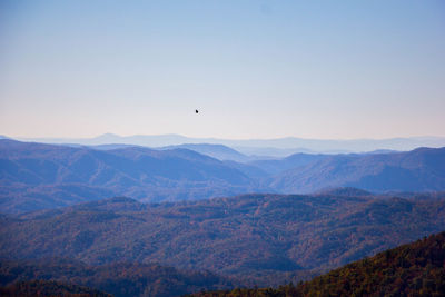 Scenic view of mountains against clear sky