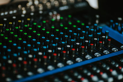 Full frame shot of audio mixer