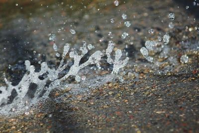 Close-up of wet glass during winter