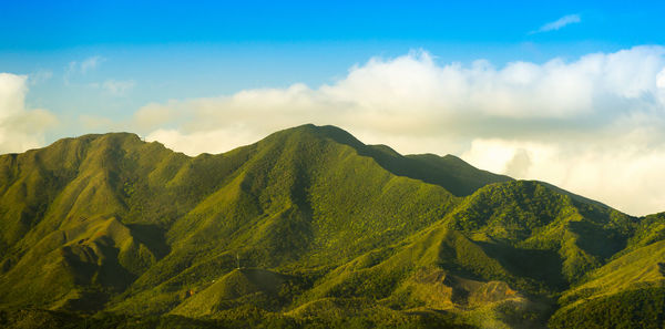 Panoramic view of mountains against sky