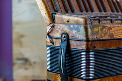 Close-up of rusty metal grate