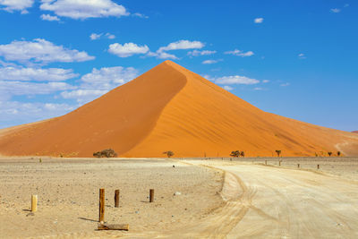 Scenic view of desert against sky