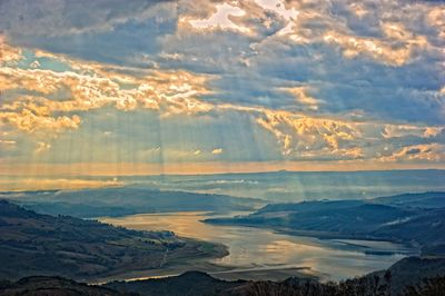 Aerial view of landscape against sky