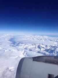 Aerial view of snowcapped mountains