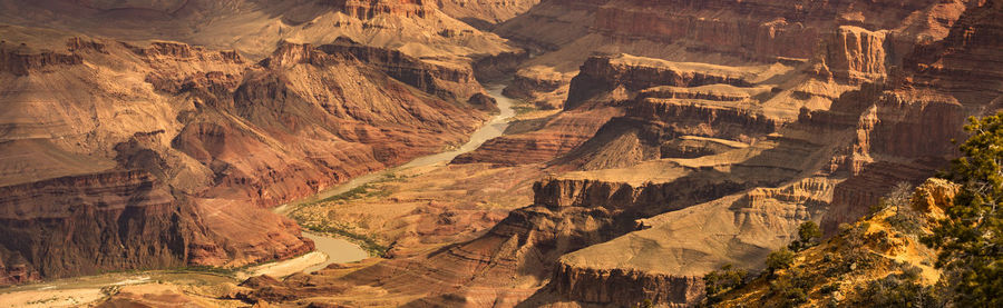 Aerial view of mountain range