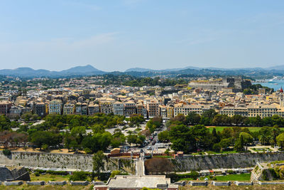 High angle view of city