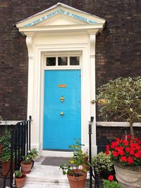 View of blue door