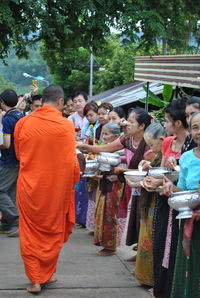 Group of people in a row