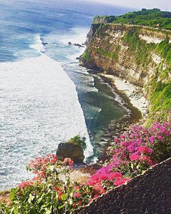 High angle view of sea