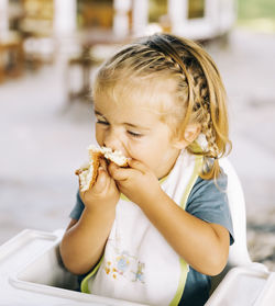 Cute girl eating food