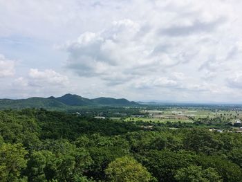 High angle view of landscape against sky