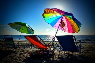 Low angle view of beach against sky