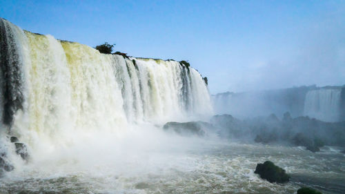 Scenic view of waterfall