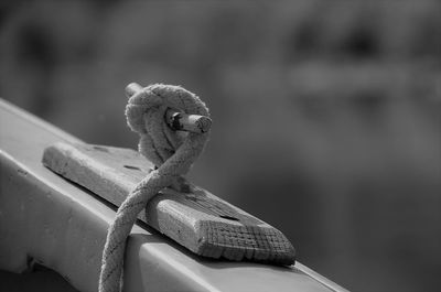 Close-up of rope on boat