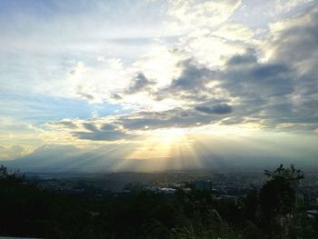 Scenic view of landscape against sky during sunset