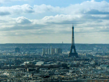 Low angle view of cityscape against sky