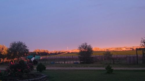 View of landscape against clear sky