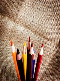 Close-up of colored pencils