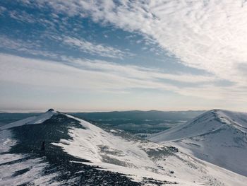 Snow covered mountain range