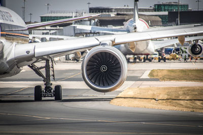 Airplane on runway at airport