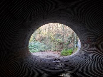 View of hole in tunnel