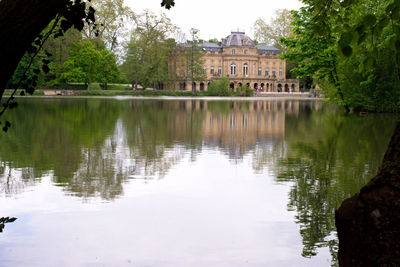 Reflection of building in lake