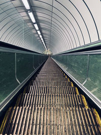Looking down an escalator