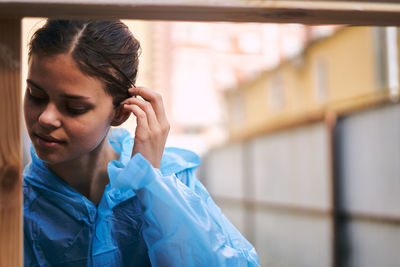 Young woman looking away