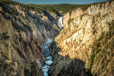 High angle view of rocky mountains