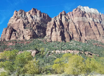 Scenic view of rocky mountains against sky