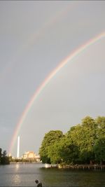 Rainbow over river