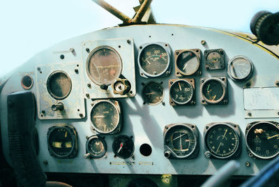 Interior of helicopter