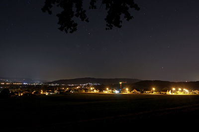 Illuminated city at night
