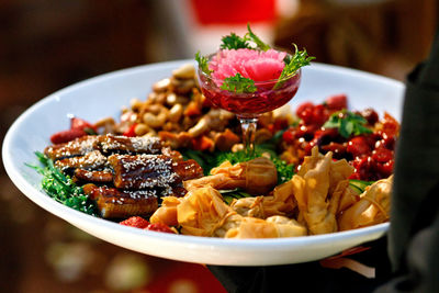 Close-up of meal served in plate