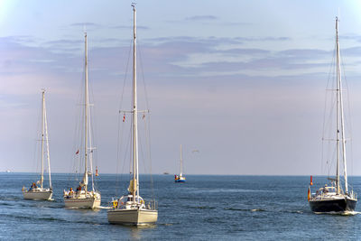 Sailboats on the baltic sea