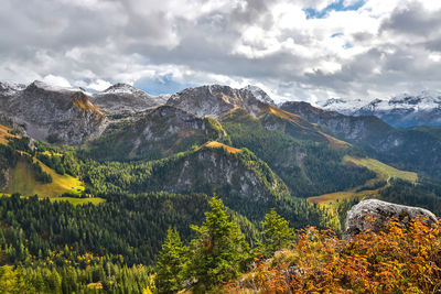 Scenic view of mountains against sky