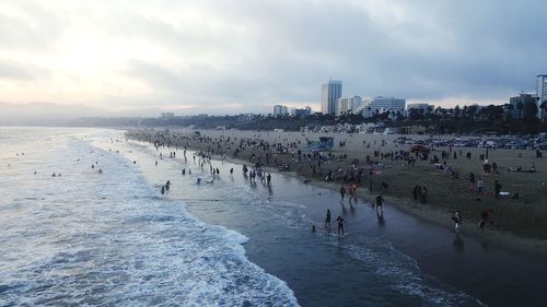 View of people on beach