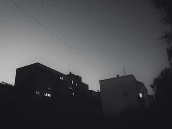 View of buildings against clear sky