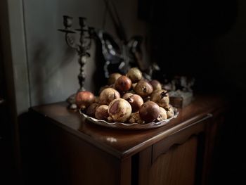 Close-up of fruits on table